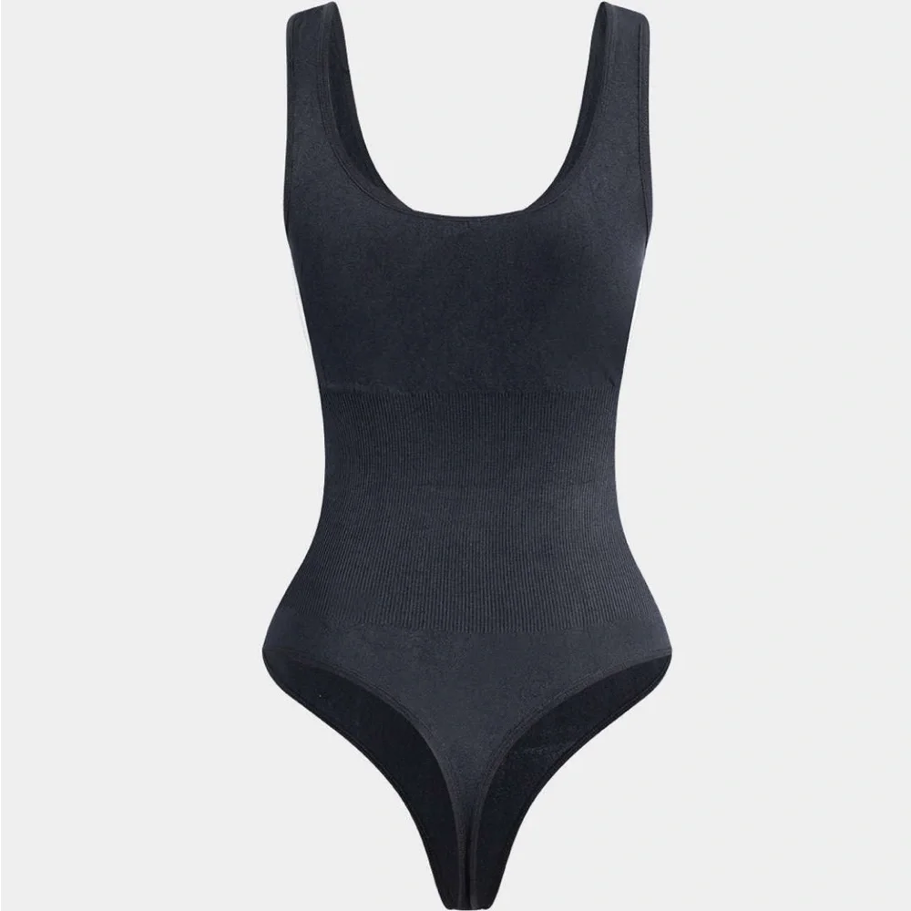Micas Black Ribbed Bodysuit - SEE MEASUREMENTS - Picture 2 of 11